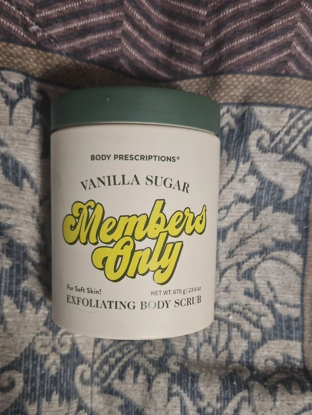 Body Prescriptions Vanilla Sugar Body Scrub - White Jar with Green Lid